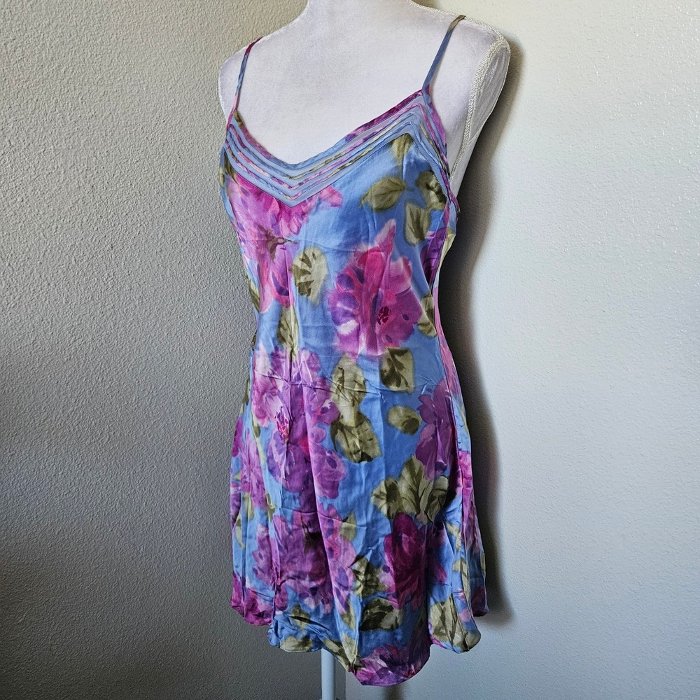 Victoria's Secret Silk Floral Chemise Nightgown Slip Dress